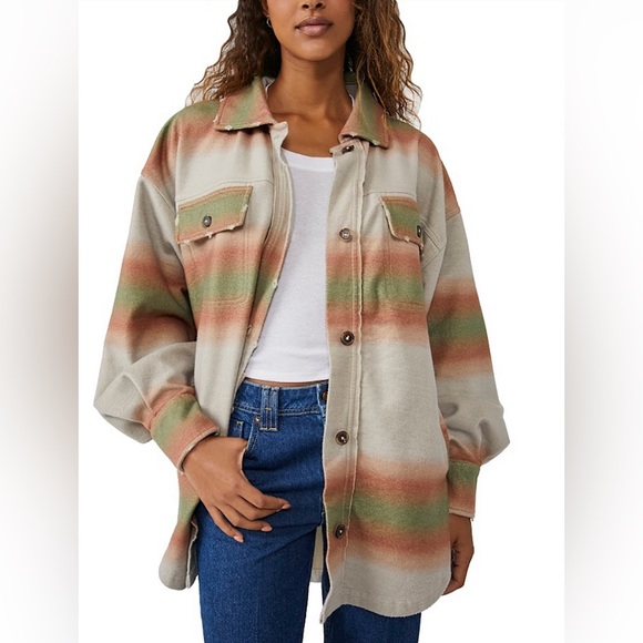 Free People Jackets & Blazers - Free People Printed Ruby Jacket in Marzipan Combo Size Small NWT